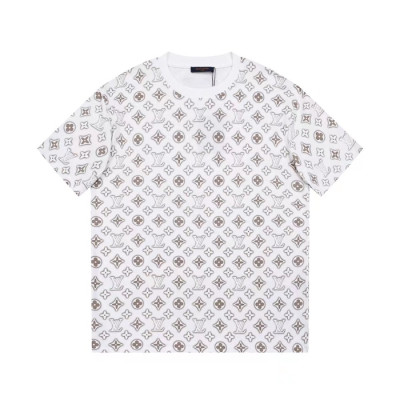 루이비통 남성 화이트 크루넥 반팔티 - Louis vuitton Mens White Short sleeved Tshirts - lv839x