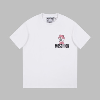 모스키노 남/녀 크루넥 화이트 반팔티 - Moschino Unisex White Tshirts - mos228x