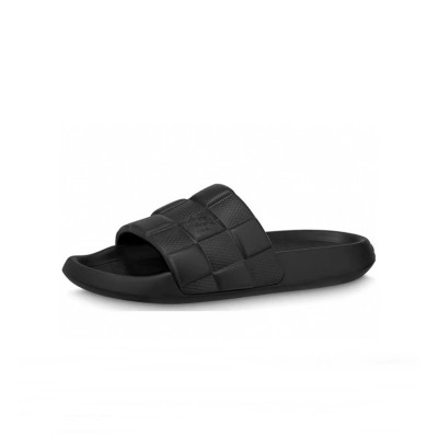 루이비통 남/녀 블랙 슬리퍼 - Louis vuitton Unisex Black Slippers - lv852x