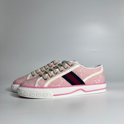 구찌 남/녀 핑크 스니커즈 - Gucci Unisex Pink Sneakers- gu626X