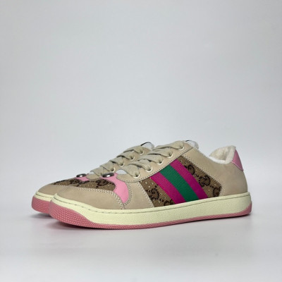구찌 남/녀 핑크 스니커즈 - Gucci Unisex Pink Sneakers- gu636X
