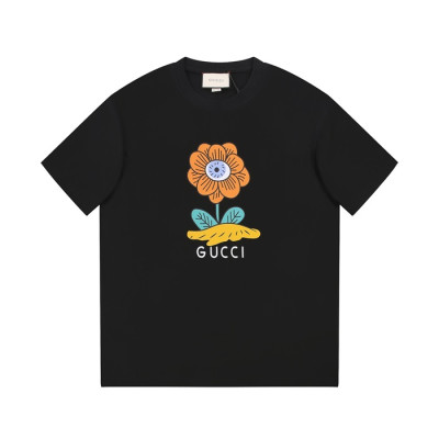 구찌 남/녀 블랙 크루넥 반팔티 - Gucci Unisex Black Short sleeved Tshirts - gu642x