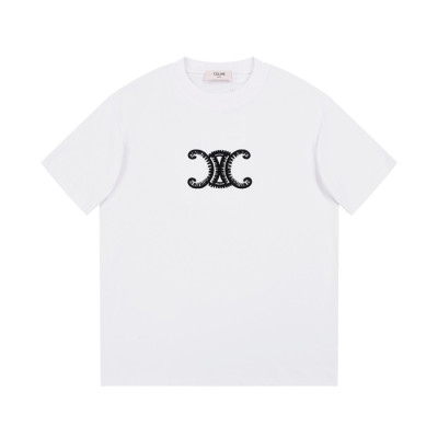 셀린느 남성 크루넥 화이트 반팔티 - Celine Mens White Short sleeved T-shirts - ce132x