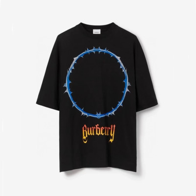 버버리 남성 블랙 크루넥 반팔티 - Burberry Mens Black Short Sleeved Tshirts - bu159x