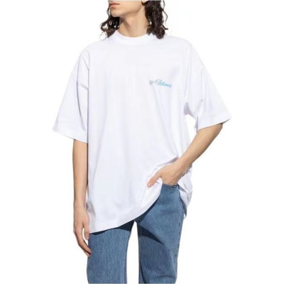 베트멍 남/녀 트렌디 화이트 반팔티 - Vetements Unisex White Tshirts - vet331x