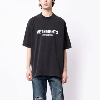 베트멍 남/녀 트렌디 블랙 반팔티 - Vetements Unisex Black Tshirts - vet343x