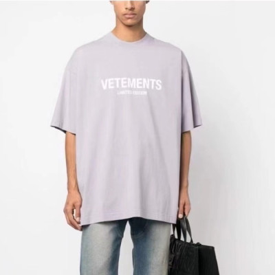 베트멍 남/녀 트렌디 그레이 반팔티 - Vetements Unisex Gray Tshirts - vet344x