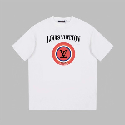 루이비통 남성 화이트 크루넥 반팔티 - Louis vuitton Mens White Short sleeved Tshirts - lv864x