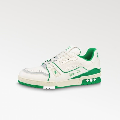 루이비통 남성 그린 스니커즈 - Louis vuitton Mens Green Sneakers - lv879x