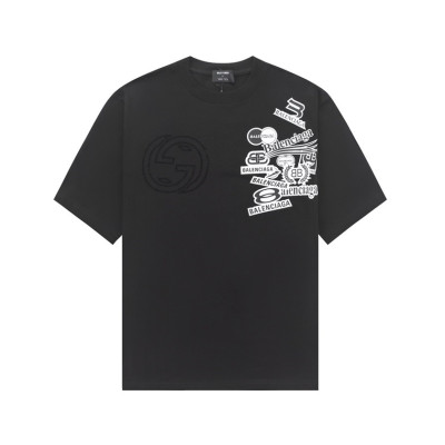 구찌 남/녀 블랙 크루넥 반팔티 - Gucci Unisex Black Short sleeved Tshirts - gu657x
