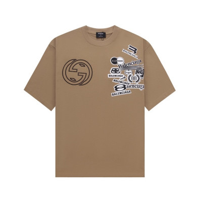 구찌 남/녀 카멜 크루넥 반팔티 - Gucci Unisex Camel Short sleeved Tshirts - gu659x