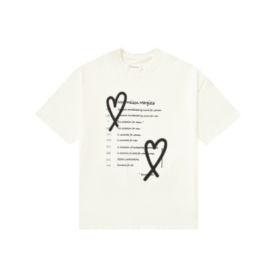 메종마르지엘라 남/녀 크루넥 화이트 반팔티 - Maison Margiela Unisex White Tshirts - mai145x