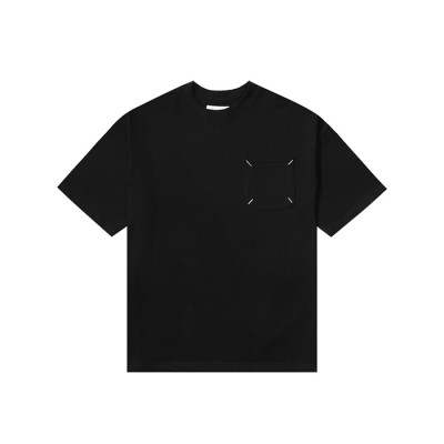 메종마르지엘라 남/녀 크루넥 블랙 반팔티 - Maison Margiela Unisex Black Tshirts - mai146x