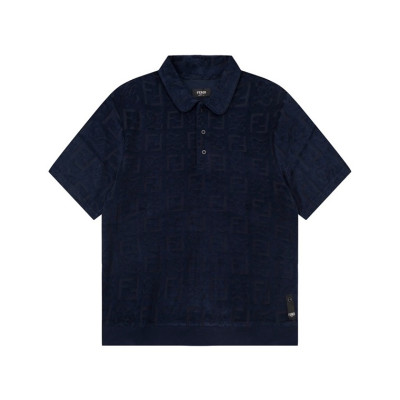 펜디 남성 네이비 폴로 반팔티 - Fendi Mens Navy Short sleeved Tshirts - fe106x