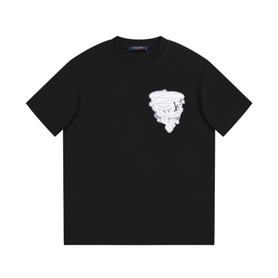 루이비통 남성 블랙 크루넥 반팔티 - Louis vuitton Mens Black Short sleeved Tshirts - lv897x