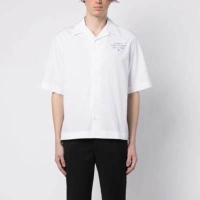지방시 남성 화이트 반팔 셔츠 - Givenchy Mens White Short-sleeved Shirts - gi246x