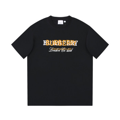 버버리 남성 블랙 크루넥 반팔티 - Burberry Mens Black Short Sleeved Tshirts - bu175x