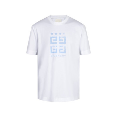 지방시 남성 크루넥 화이트 반팔티 - Givenchy Mens White Short Sleeved Tshirts - gi261x