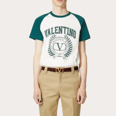 발렌티노 남성 그린 크루넥 반팔티 - Valentino Mens Green Tshirts - val426x