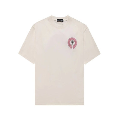 크롬하츠 남성 아이보리 크루넥 반팔티 - Chrom Hearts Mens Ivory Short sleeved Tshirts - ch139x