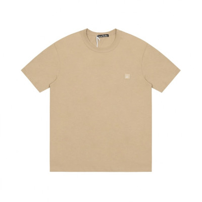 아크네 남/녀 카멜 크루넥 반팔티 - Acne Unisex Camel Short sleeved T-shirts - ane210x