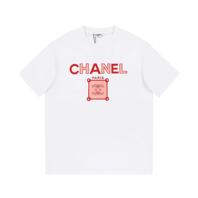 샤넬 남/녀 크루넥 화이트 반팔티 - Chanel Unisex White Tshirts - ch106x