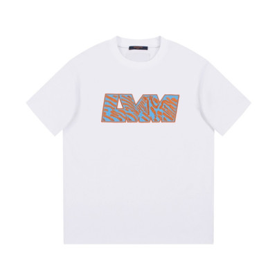 루이비통 남성 화이트 크루넥 반팔티 - Louis vuitton Mens White Short sleeved Tshirts - lv960x