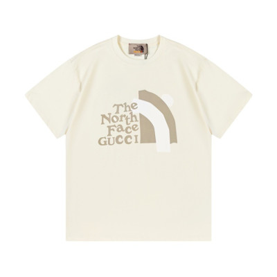 구찌 남/녀 아이보리 크루넥 반팔티 - Gucci Unisex Ivory Short sleeved Tshirts - gu684x