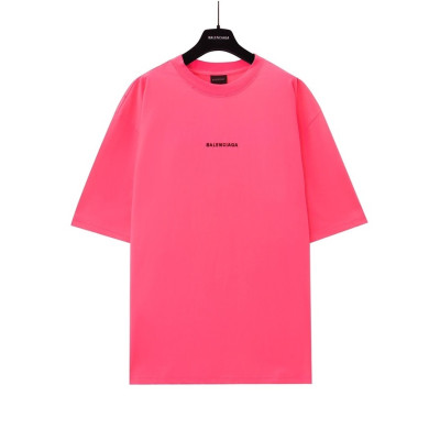 발렌시아가 남성 핑크 크루넥 반팔티 - Balenciaga Mens Pink Short sleeved Tshirts - ba381x