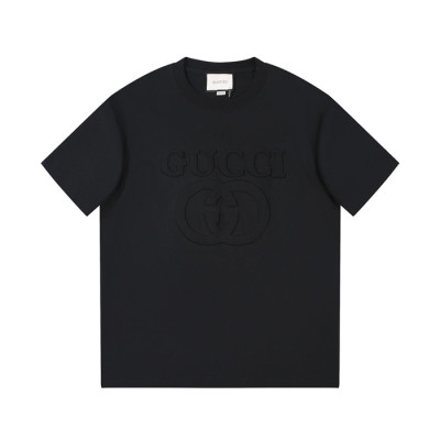 구찌 남/녀 블랙 크루넥 반팔티 - Gucci Unisex Black Short sleeved Tshirts - gu686x