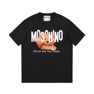 모스키노 남/녀 크루넥 블랙 반팔티 - Moschino Unisex Black Tshirts - mos231x