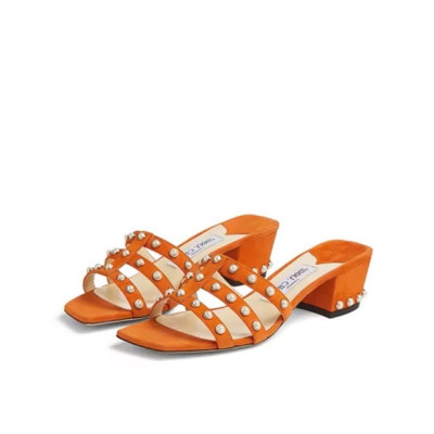 지미츄 여성 오렌지 슬리퍼 - Jimmy Choo Womens Orange Slippers - ji03x