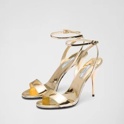 프라다 여성 로고 골드 샌들 - Prada Womens Gold Sandals - pr510x
