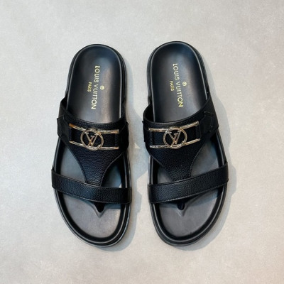 루이비통 남성 블랙 슬리퍼 - Louis vuitton Mens Black Slippers - lv994x