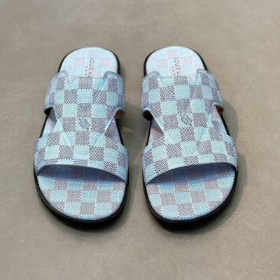 루이비통 남성 블루 슬리퍼 - Louis vuitton Mens Blue Slippers - lv1016x