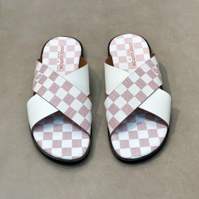 루이비통 남성 버건디 슬리퍼 - Louis vuitton Mens Burgundy Slippers - lv1020x