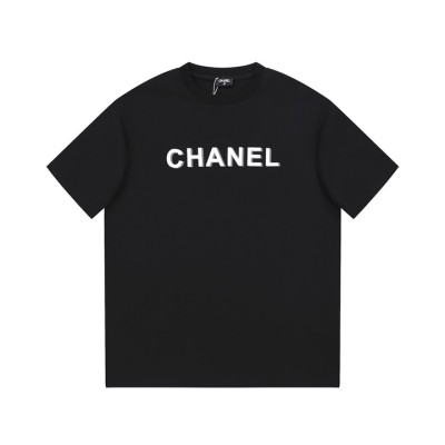 샤넬 남/녀 크루넥 블랙 반팔티 - Chanel Unisex Black Tshirts - ch417x