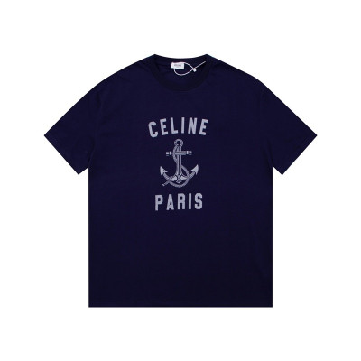 셀린느 남성 네이비 크루넥 반팔티 - Celine Mens Navy Short sleeved Tshirts - ce154x