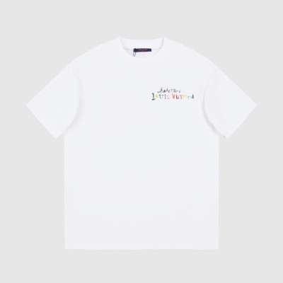 루이비통 남성 화이트 크루넥 반팔티 - Louis vuitton Mens White Short sleeved Tshirts - lv1052x