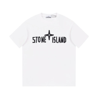 스톤아일랜드 남성 화이트 크루넥 반팔티 - Stone Island Mens White Tshirts - st68x