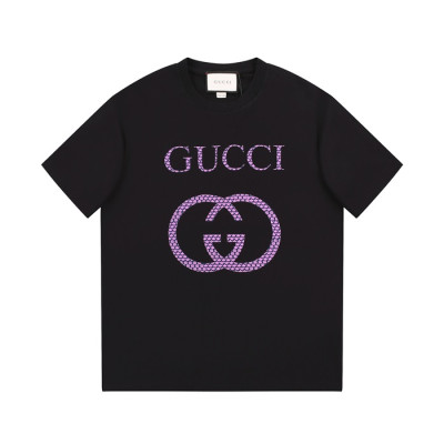구찌 남/녀 블랙 크루넥 반팔티 - Gucci Unisex Black Short sleeved Tshirts - gu707x