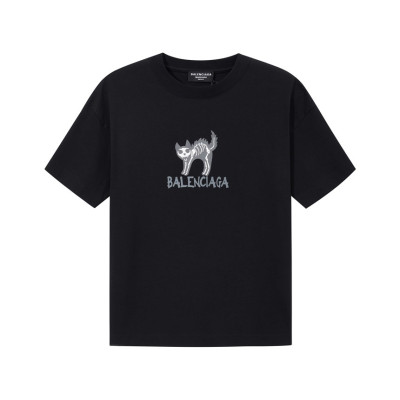 발렌시아가 남성 블랙 크루넥 반팔티 - Balenciaga Mens Black Short sleeved Tshirts - ba418x