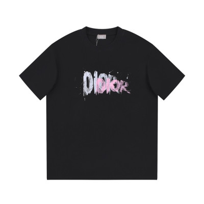 디올 남성 블랙 크루넥 반팔티 - Dior Mens Black Short sleeved Tshirts - di492x