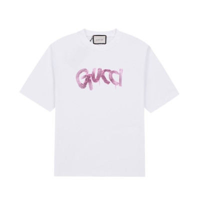 구찌 남/녀 화이트 크루넥 반팔티 - Gucci Unisex White Short sleeved Tshirts - gu710x