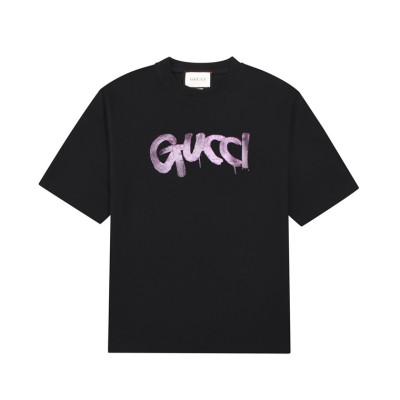 구찌 남/녀 블랙 크루넥 반팔티 - Gucci Unisex Black Short sleeved Tshirts - gu712x