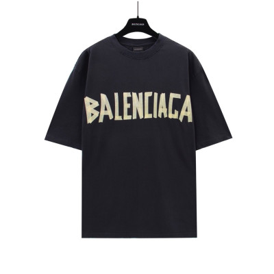 발렌시아가 남성 블랙 크루넥 반팔티 - Balenciaga Mens Black Short sleeved Tshirts - ba422x