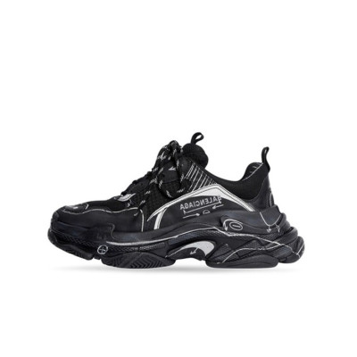 발렌시아가 남/녀 블랙 스니커즈 - Balenciaga Mens Black Sneakers - ba424x