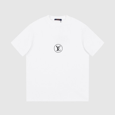 루이비통 남성 화이트 크루넥 반팔티 - Louis vuitton Mens White Short sleeved Tshirts - lv1086x