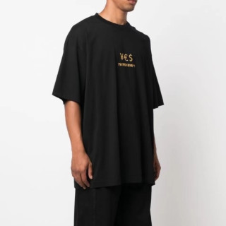 베트멍 남/녀 트렌디 블랙 반팔티 - Vetements Unisex Black Tshirts - vet355x