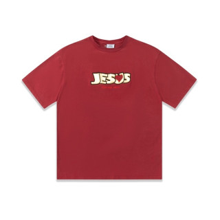 베트멍 남/녀 트렌디 레드 반팔티 - Vetements Unisex Red Tshirts - vet360x